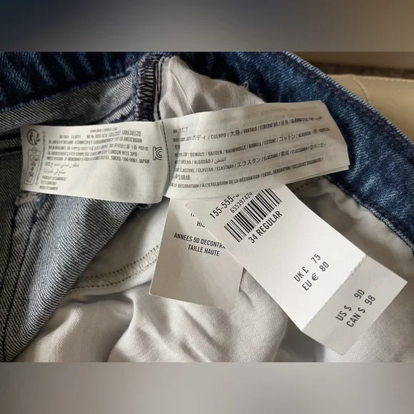 Abercrombie & Fitch Blue The ‘90s Relaxed Jean High Rise NWT - Picture 7 of 8